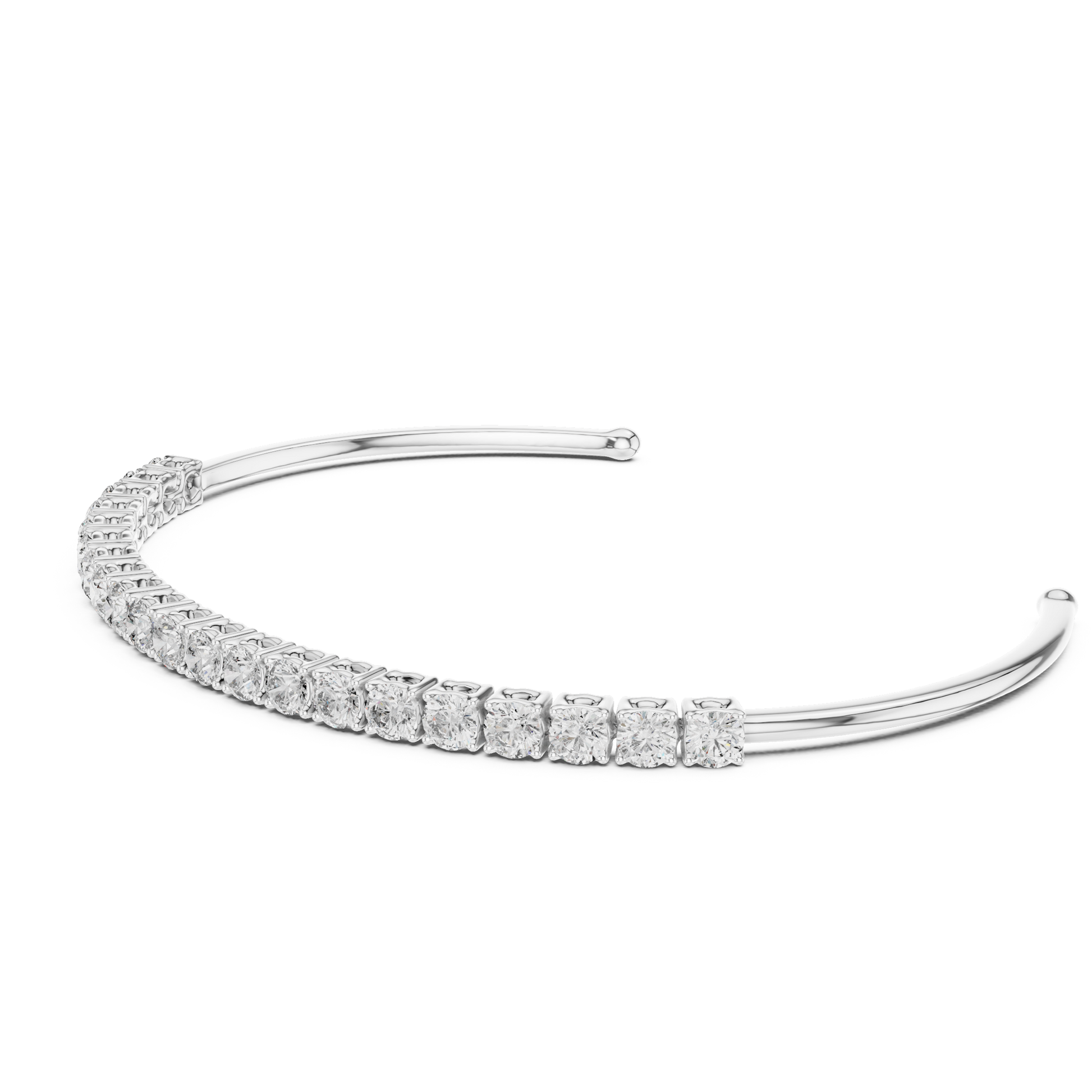 Round Cut 925 Sterling Silver Classic Line Design Moissanite Diamond Tennis Bracelet