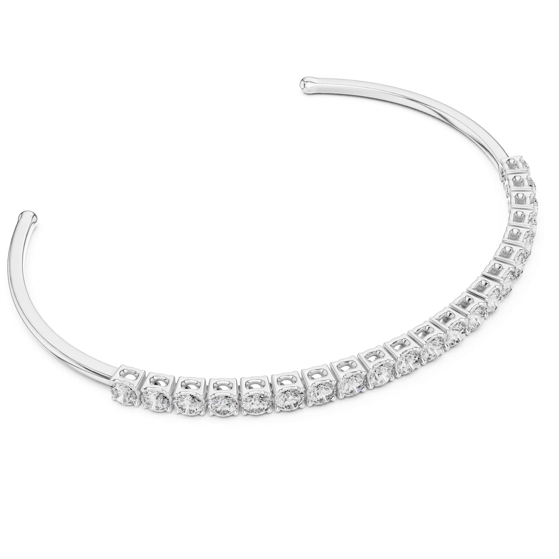 Round Cut 925 Sterling Silver Classic Line Design Moissanite Diamond Tennis Bracelet