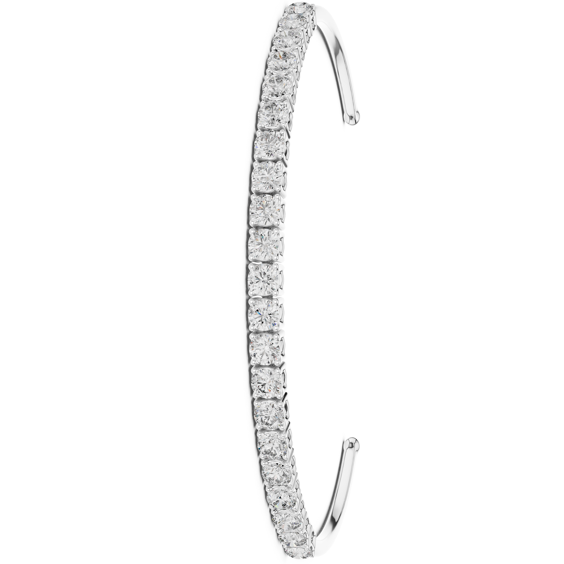 Round Cut 925 Sterling Silver Classic Line Design Moissanite Diamond Tennis Bracelet