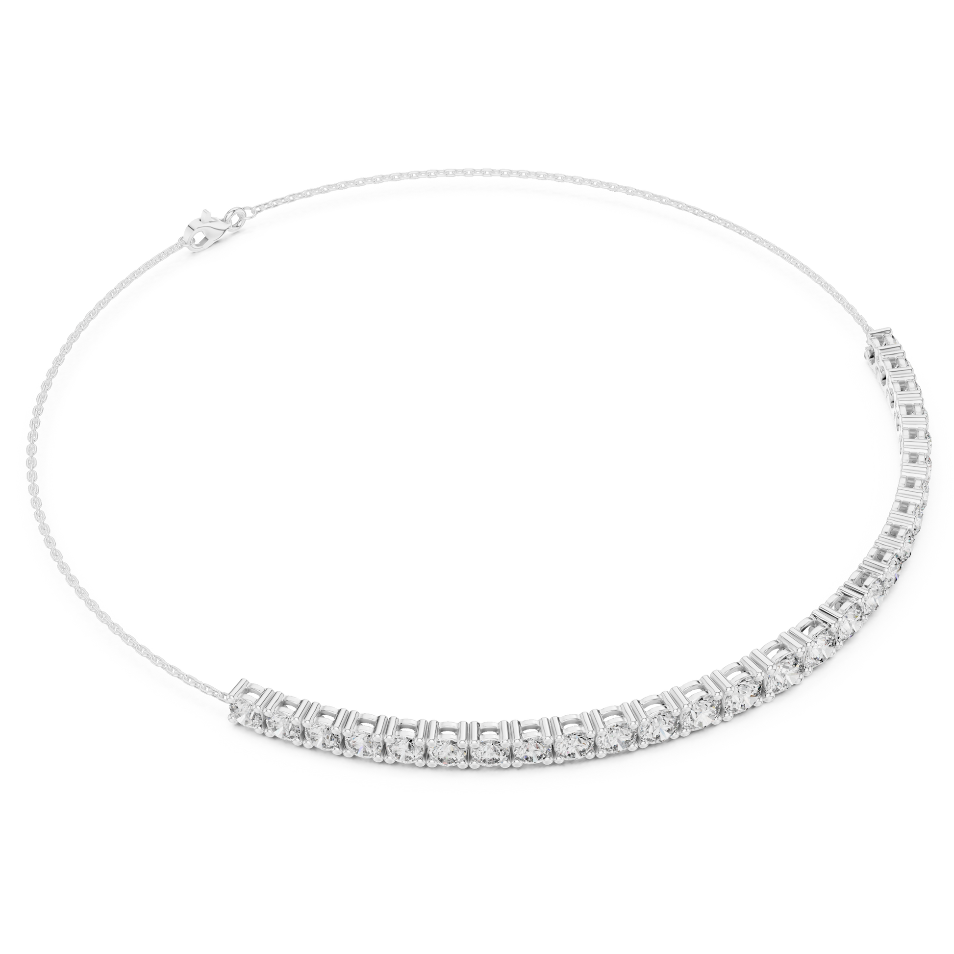 Round Cut 925 Sterling Silver Moissanite Diamond Half Way Tennis Bracelet