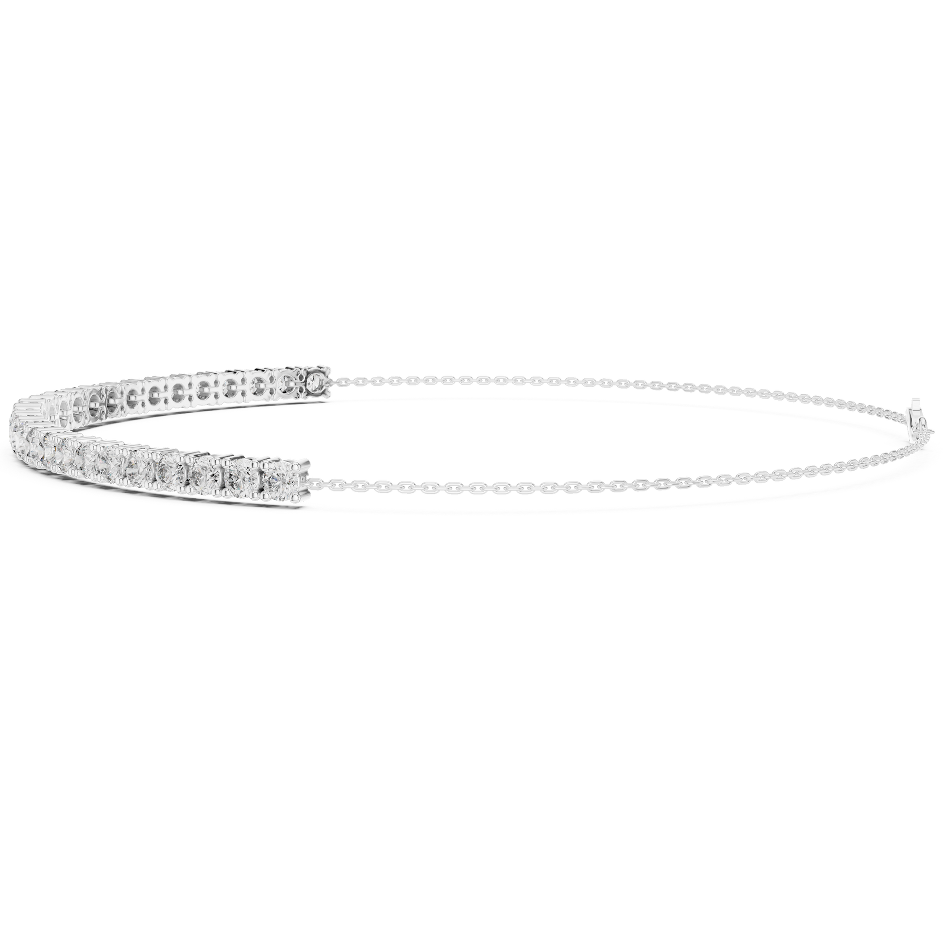 Round Cut 925 Sterling Silver Moissanite Diamond Half Way Tennis Bracelet