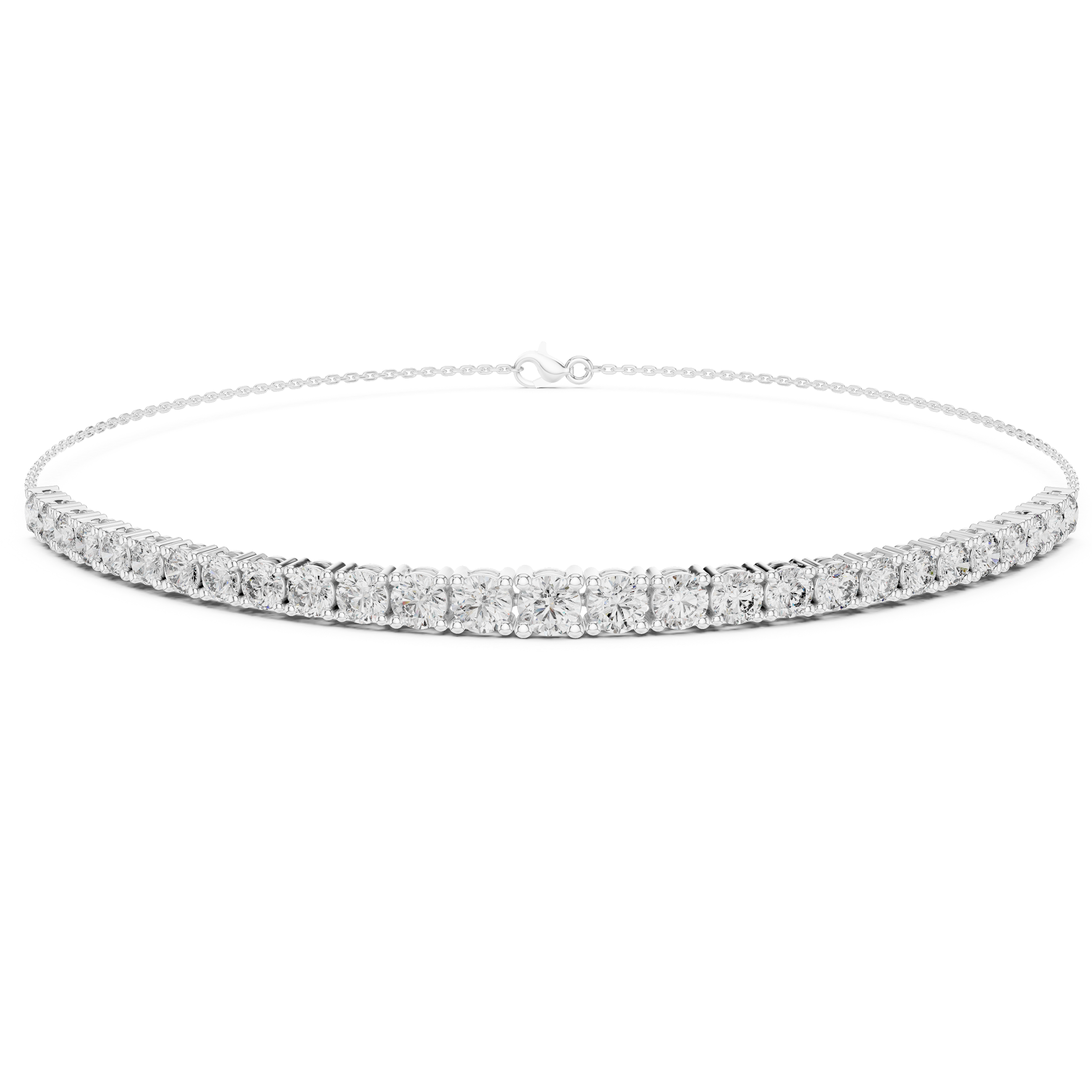 Round Cut 925 Sterling Silver Moissanite Diamond Half Way Tennis Bracelet