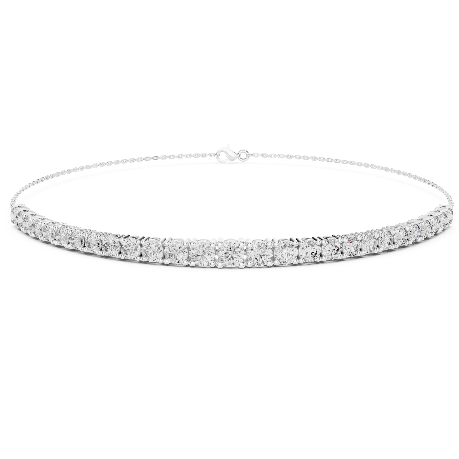 Round Cut 925 Sterling Silver Moissanite Diamond Half Way Tennis Bracelet