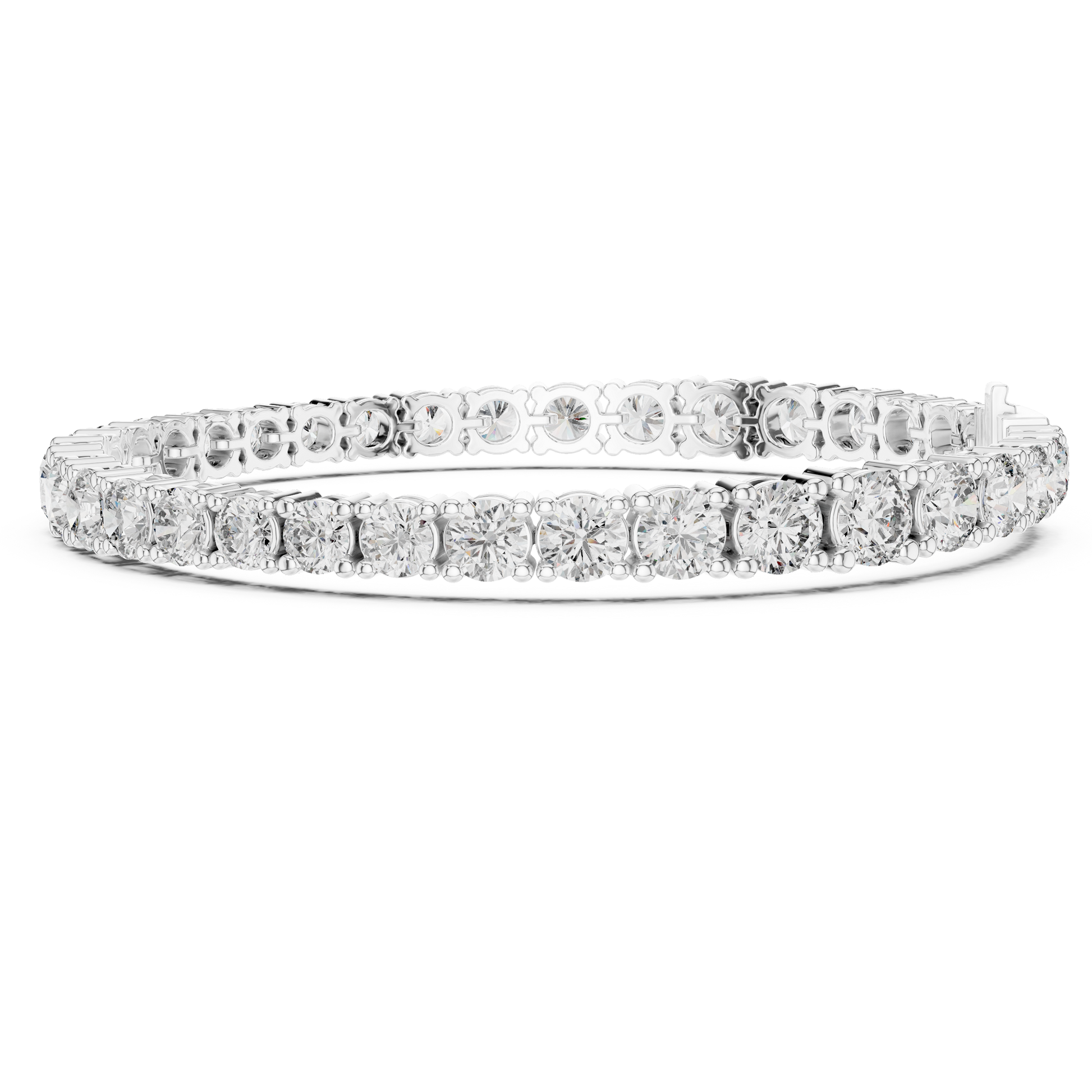 Round Shape Moissanite Diamond 925 Sterling Silver Classic Tennis Bracelet