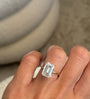 10K Solid Gold 5 Carat Emerald Cut Lab Grown Diamond Solitaire IGI Certified E VVS2 Engagement Ring