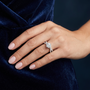 Round-cut Moissanite Sterling Silver Twisted Split-shank Solitaire Engagement Ring