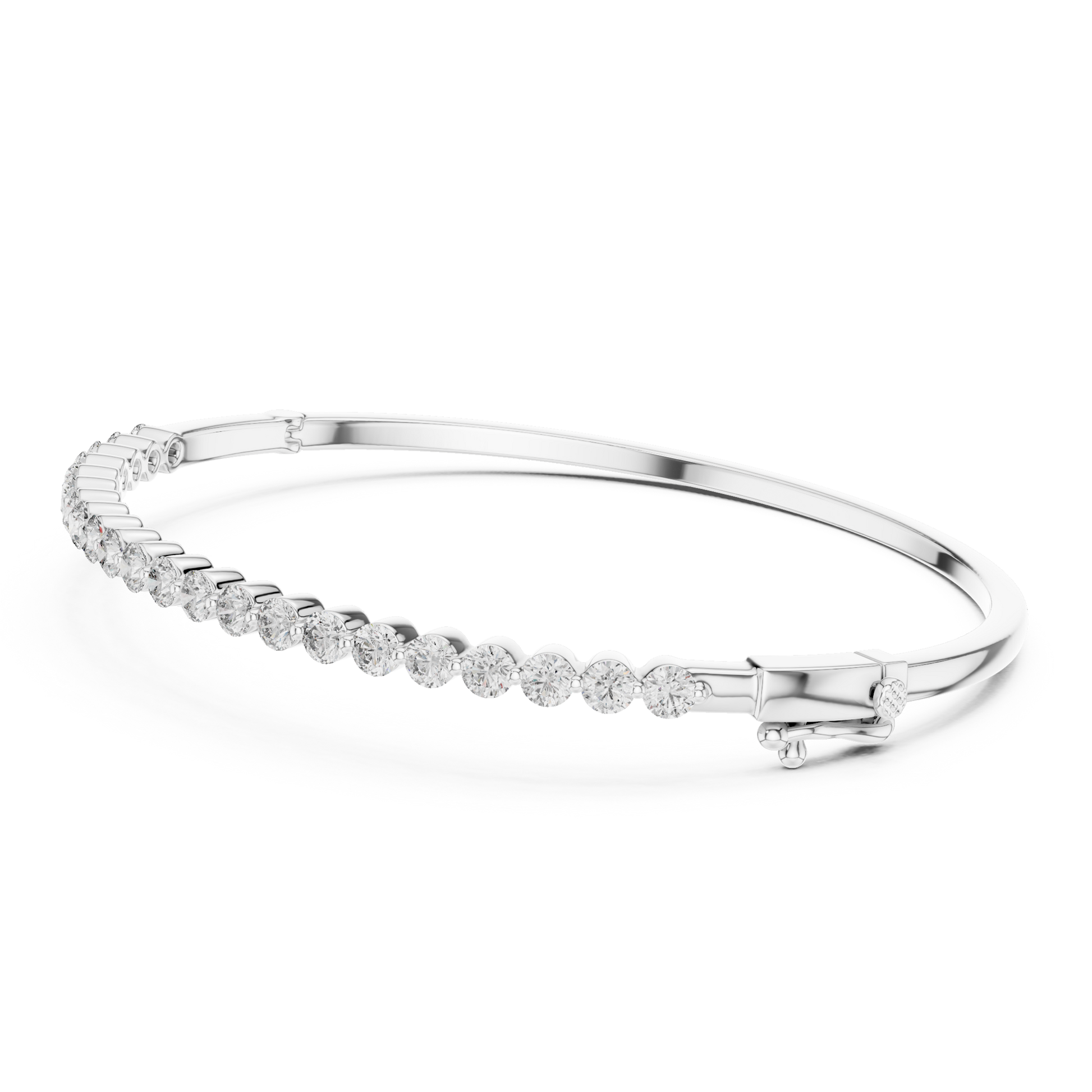 Round Cut 925 Sterling Silver Pavé Setting Moissanite Diamond Eternity Line Bracelet