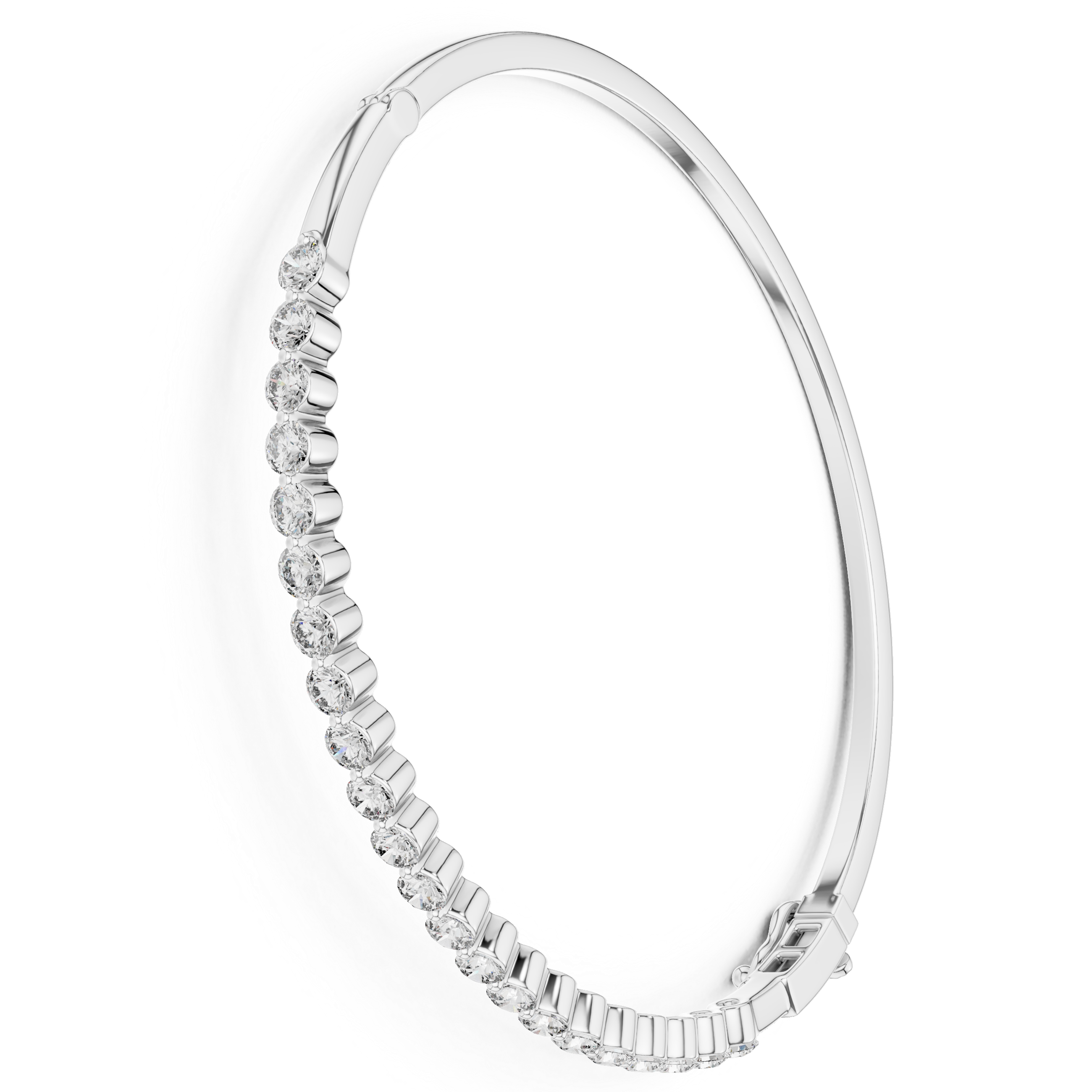 Round Cut 925 Sterling Silver Pavé Setting Moissanite Diamond Eternity Line Bracelet