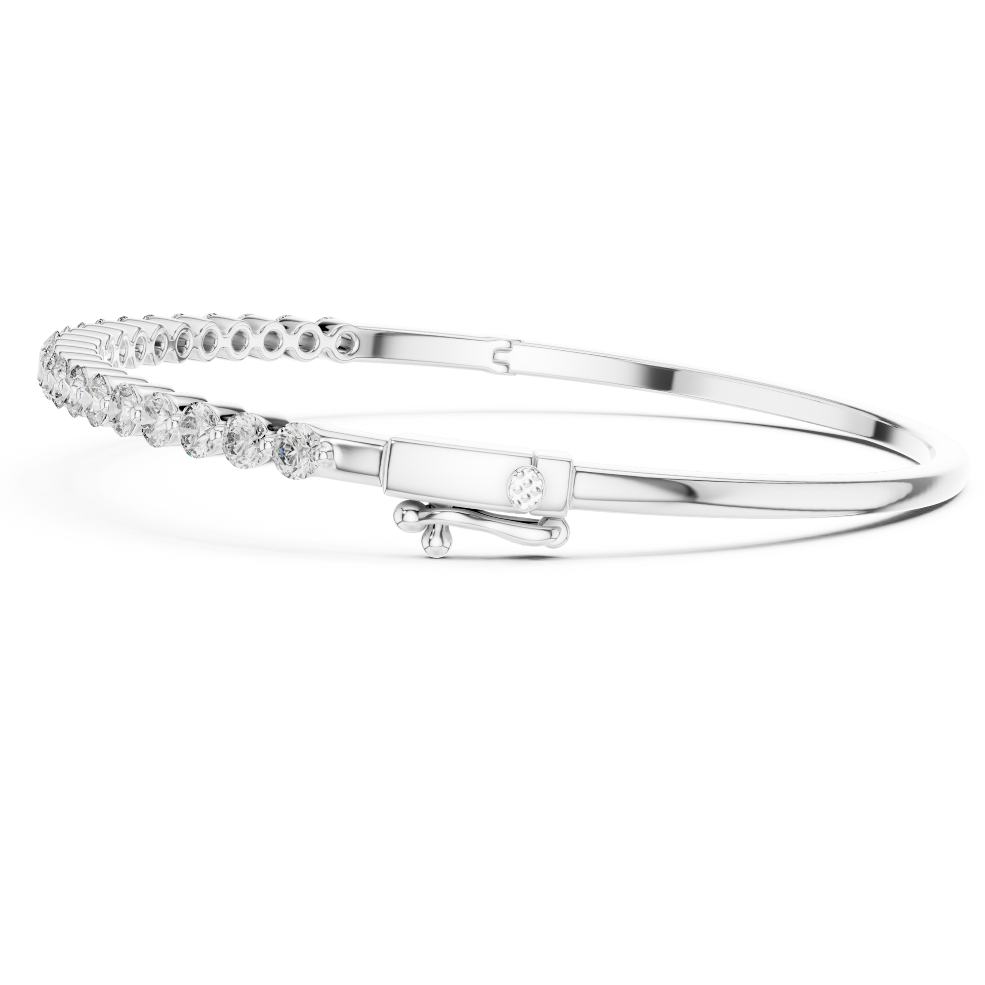 Round Cut 925 Sterling Silver Pavé Setting Moissanite Diamond Eternity Line Bracelet