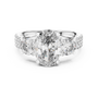 Luxurious Oval Cut Moissanite Three-stone Trilogy Sterling Silver Engagement Ring