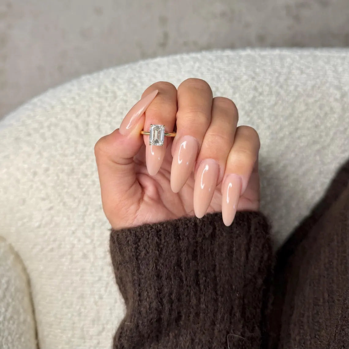 14k Yellow Gold 3 Carat Emerald Cut Lab Grown Diamond Solitaire Ring D-VVS2 IGI Certified Engagement Ring