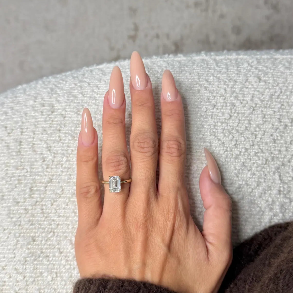 14k Yellow Gold 3 Carat Emerald Cut Lab Grown Diamond Solitaire Ring D-VVS2 IGI Certified Engagement Ring