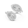 The Toi et Moi Double Halo Bypass Ring in 925 Sterling Silver