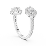 The Toi et Moi Double Halo Bypass Ring in 925 Sterling Silver