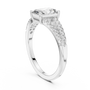 925 Sterling Silver Radiant-Cut Moissanite Pavé Split-Shank Engagement Ring