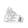Marquise Cut Moissanite Multi-Row Floral Statement Ring in 925 Sterling Silver