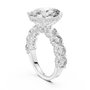 The Regal Oval Moissanite Hidden Halo & Statement Eternity Engagement Ring