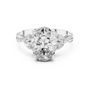 Nature-inspired Oval Moissanite Solitaire Twisted Shank Engagement Ring