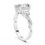 Nature-inspired Oval Moissanite Solitaire Twisted Shank Engagement Ring