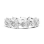 Pear Cut Moissanite Diamond Full Eternity Wedding Stacking Band in Sterling Silver