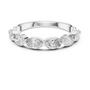 Half Eternity Oval Brilliance Moissanite Diamond Ring in Sterling Silver for Women