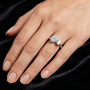 1.65 TCW Halo Toi Et Moi Pear and Round Cut Lab Grown Rose Gold Ring