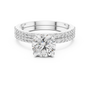 Dual Band Solitaire Round Moissanite Bridal Ring Set for Women