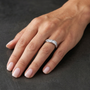 Wave Style Baguette Moissanite Diamond Stackable Band in Sterling Silver