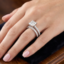 2.46 TCW Princess-cut Lab Grown Yellow Gold Engagement Ring with a Split Shank Band
