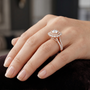 2.41 TCW Floral Duo Halo Split Shank Round Cut Lab Grown Rose Gold Engagement Ring
