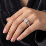 2.27 TCW 14k Gold Round Lab Grown Solitaire with Accent Stones Engagement Ring for Women