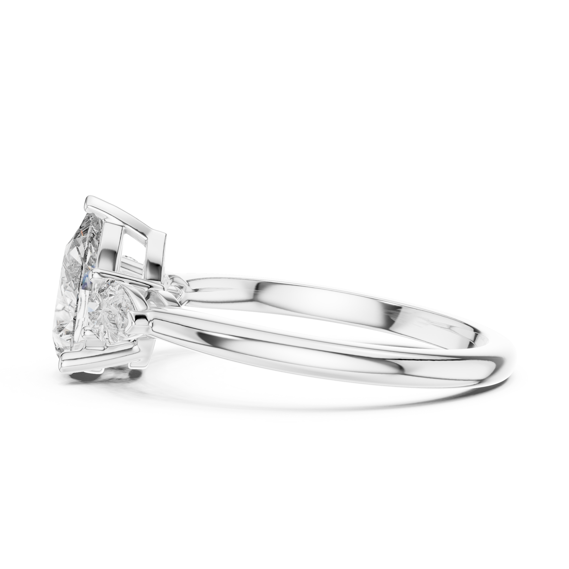 Pear Cut Moissanite Trilogy 925 Sterling Silver Engagement Ring for Women