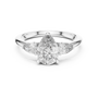 Pear Cut Moissanite Trilogy 925 Sterling Silver Engagement Ring for Women