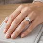 1.53 TCW 14k Yellow Gold Pear Cut Lab Grown Trilogy Engagement Ring for Women