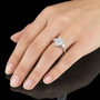 Pear Cut Moissanite Trilogy 925 Sterling Silver Engagement Ring for Women