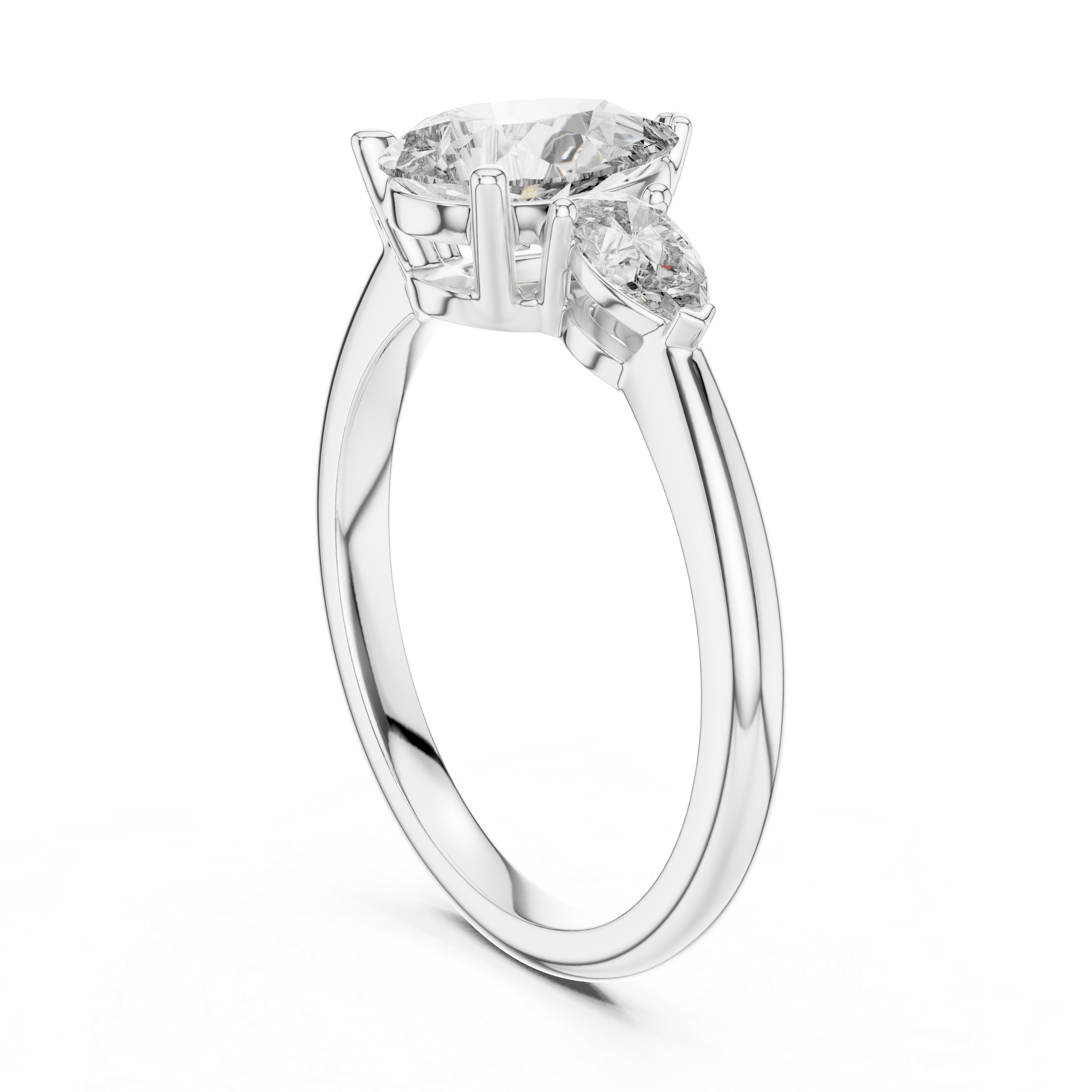 Pear Cut Moissanite Trilogy 925 Sterling Silver Engagement Ring for Women