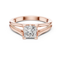 10k Yellow Gold Princess Cut Lab Grown Solitaire Cathedral Split-shank Ring