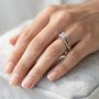 1.04 TCW 10k Yellow Gold Princess Cut Lab Grown Solitaire Cathedral Split-shank Ring