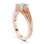 10k Yellow Gold Princess Cut Lab Grown Solitaire Cathedral Split-shank Ring
