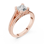 10k Yellow Gold Princess Cut Lab Grown Solitaire Cathedral Split-shank Ring