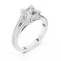 10k Yellow Gold Princess Cut Lab Grown Solitaire Cathedral Split-shank Ring