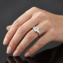 1.70 TCW Radiant and Emerald Cut Three-stone Lab Grown Trilogy Engagement Ring in Solid Rose Gold