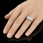 Radiant and Emerald Cut Three-stone Moissanite Trilogy Engagement Ring in Sterling Silver
