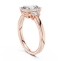 Radiant and Emerald Cut Three-stone Lab Grown Trilogy Engagement Ring in Solid Rose Gold