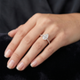 2.28 TCW Pear-shaped Solitaire Lab Grown Engagement Ring Featuring a Delicate Pave Band
