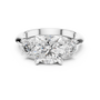 Trilogy Engagement Ring with Three Round-cut Moissanite in Sterling Silver