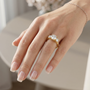 3.50 TCW Trilogy Engagement Ring with Three Round-cut Lab Grown in Solid Rose Gold