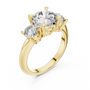 Trilogy Engagement Ring with Three Round-cut Lab Grown in Solid Rose Gold