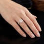 14kt Cushion-Cut Lab Grown Engagement Ring with Halo of Smaller Diamonds