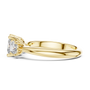 18kt Yellow Gold Three Stone Princess Cut Lab Grown Trilogy Engagement Ring